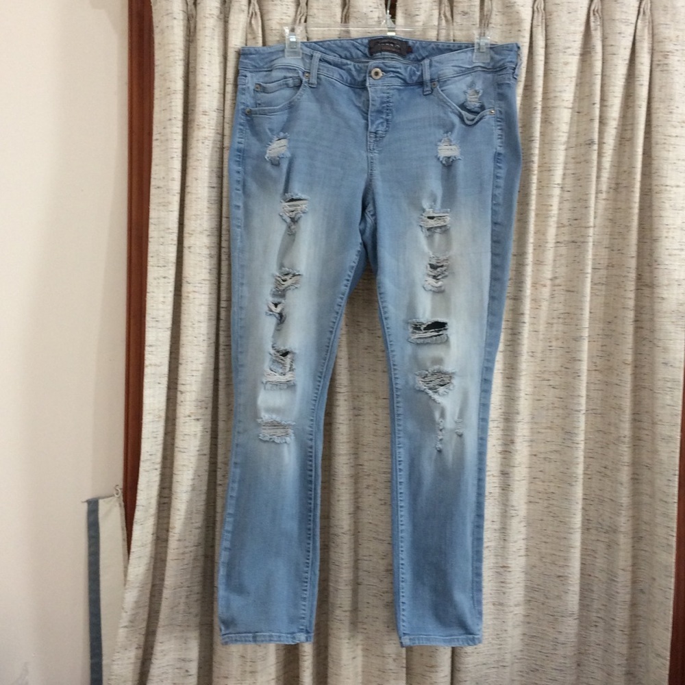 Torrid Premium Boyfriend Jeans - Light Wash with Super Distress